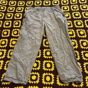 Vtg Y2k Old Navy Paratrooper Pants Mens XL Grey Khaki Mesh Lined Baggy Skater
